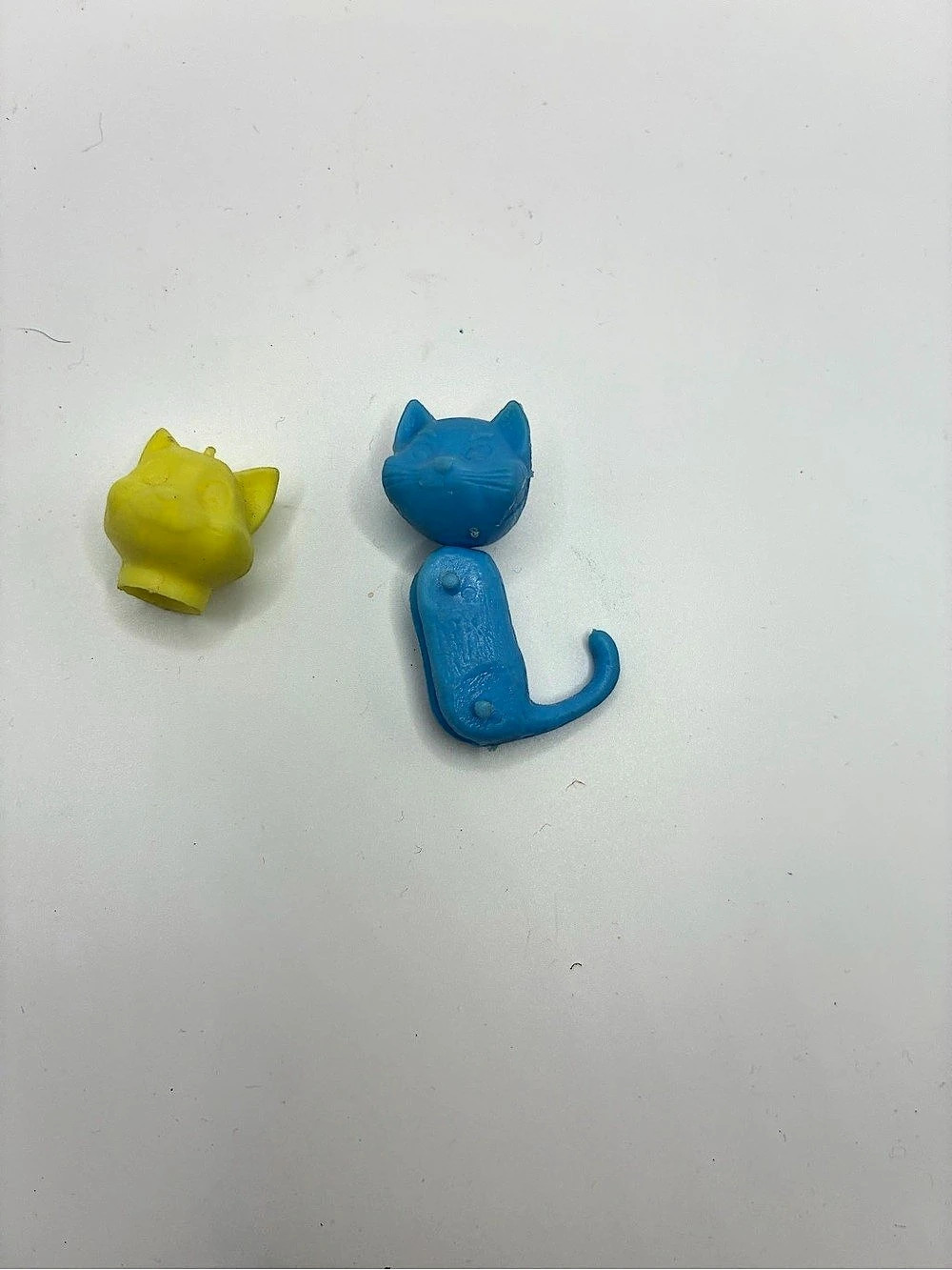 Iwako Cat Puzzle Eraser Blue & Yellow